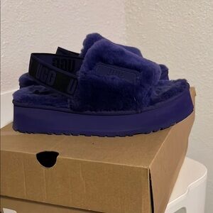 UGG Fluffy Purple Sandals